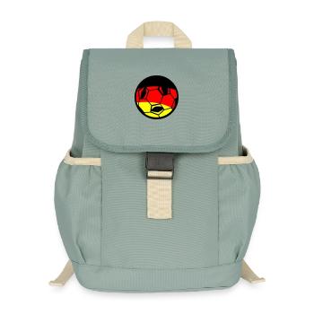 Fußball Deutsche Flagge Kunst - Kinder Recycelter Rucksack - Nebelgrün - Vorne
