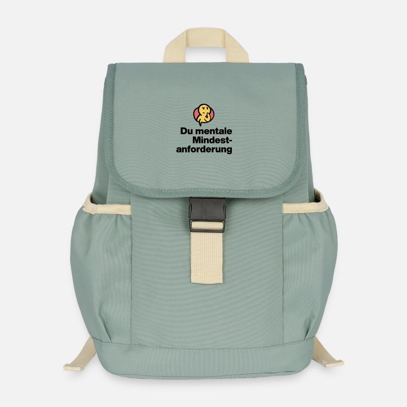 YOU MENTAL MINIMUM DEMAND. SARCASM GIFT - Kids’ Recycled Backpack - stonewash green