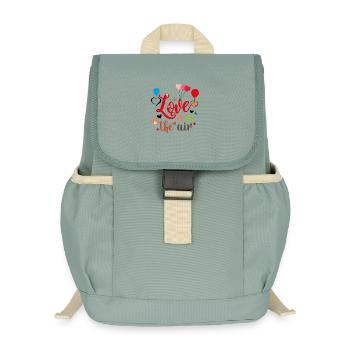 Il y a de l’amour dans l’air - Sac à dos enfant recyclé - vert lichen - Devant