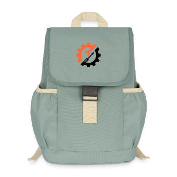 Gear Tool – Mechanic Logo - Kids’ Recycled Backpack - stonewash green - Front