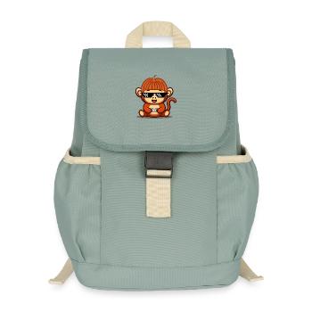 Singe de jeu - Sac à dos enfant recyclé - vert lichen - Devant