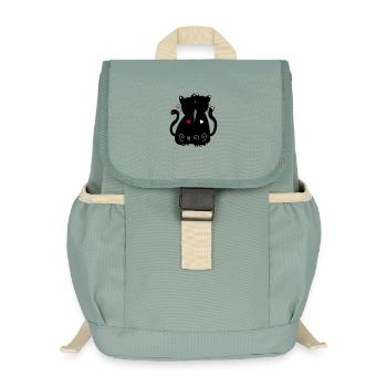schwarze Katzen - Kinder Recycelter Rucksack - Nebelgrün - Vorne