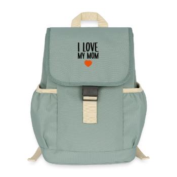 I love my Mom - Kinder Recycelter Rucksack - Nebelgrün - Vorne