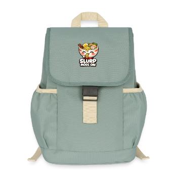 Slurp Mode On Ramen Kawaii - Kinder Recycelter Rucksack - Nebelgrün - Vorne