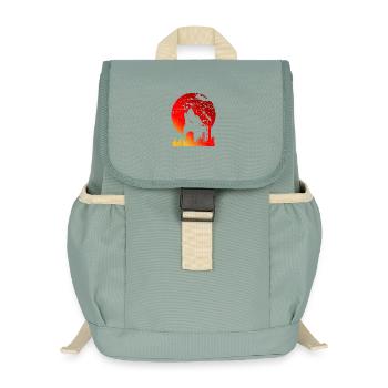 BLUTRAUCH | ROTE VOLLMOND-GESCHENKE - Kinder Recycelter Rucksack - Nebelgrün - Vorne