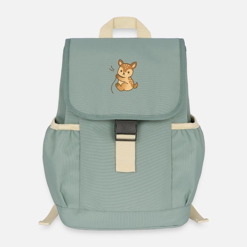 Kuschel-Kitztraum - Kinder Recycelter Rucksack - Nebelgrün