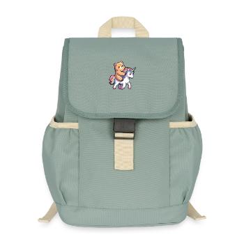Einhorn - Kinder Recycelter Rucksack - Nebelgrün - Vorne