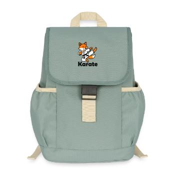 Karate Fox - Kids’ Recycled Backpack - stonewash green - Front