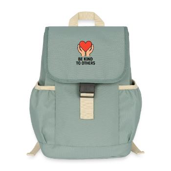 Mains tenant le cœur de bonté - Sac à dos enfant recyclé - vert lichen - Devant