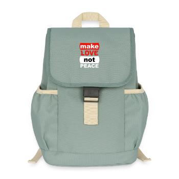 Make Love Not Peace - Kinder Recycelter Rucksack - Nebelgrün - Vorne