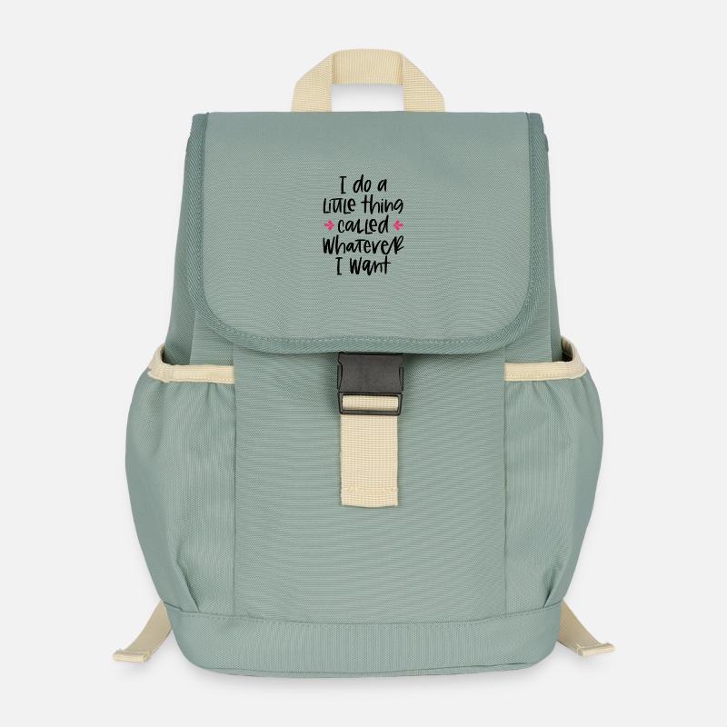 I Do A Little Thing Called Whatever I Want Quote - Kids’ Recycled Backpack - stonewash green