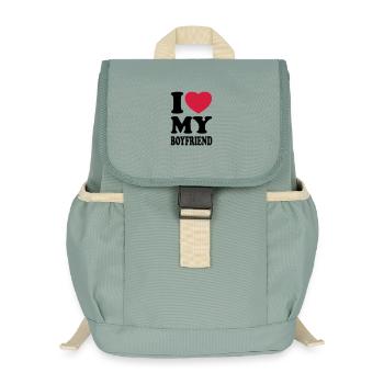 I love my boyfriend - J'aime mon ami - Sac à dos enfant recyclé - vert lichen - Devant