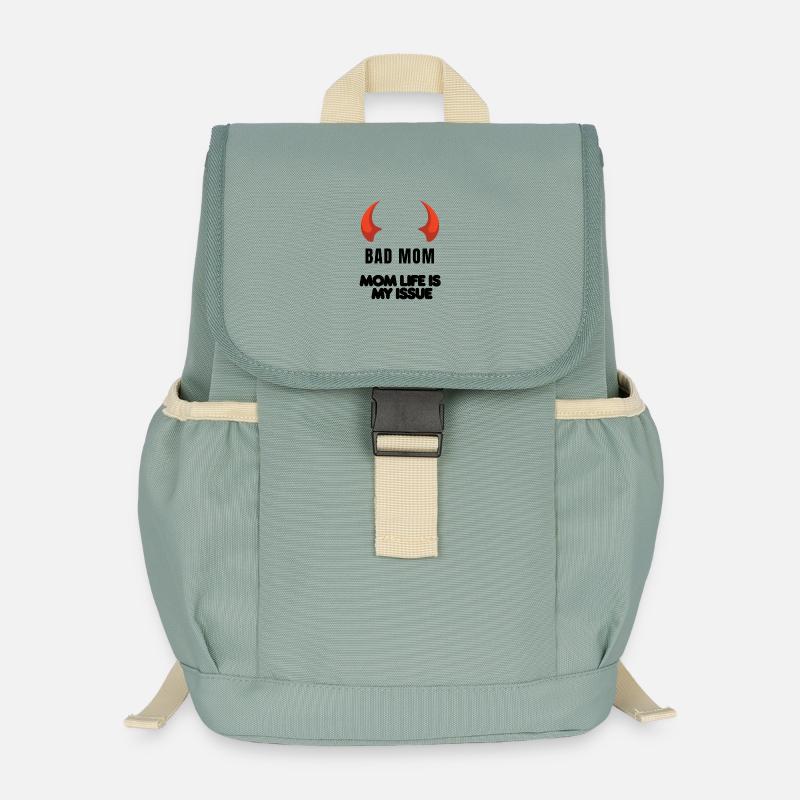 Rote Hörner Silhouette - Kinder Recycelter Rucksack - Nebelgrün