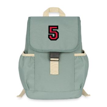 Numéro cinq - le numéro 5 - Sac à dos enfant recyclé - vert lichen - Devant