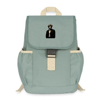David Michelangelo Noir Rebel Portrait in Leather - Kids’ Recycled Backpack - stonewash green - Front