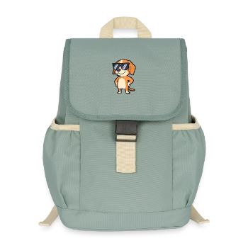 Sonnenbrillen Hund Pose - Kinder Recycelter Rucksack - Nebelgrün - Vorne