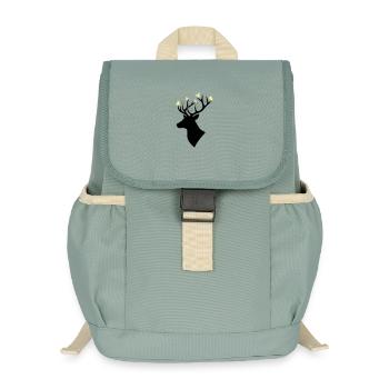 Hirschkopf Schmetterling Gelb - Kinder Recycelter Rucksack - Nebelgrün - Vorne