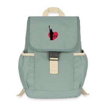 new york - Kinder Recycelter Rucksack - Nebelgrün - Vorne