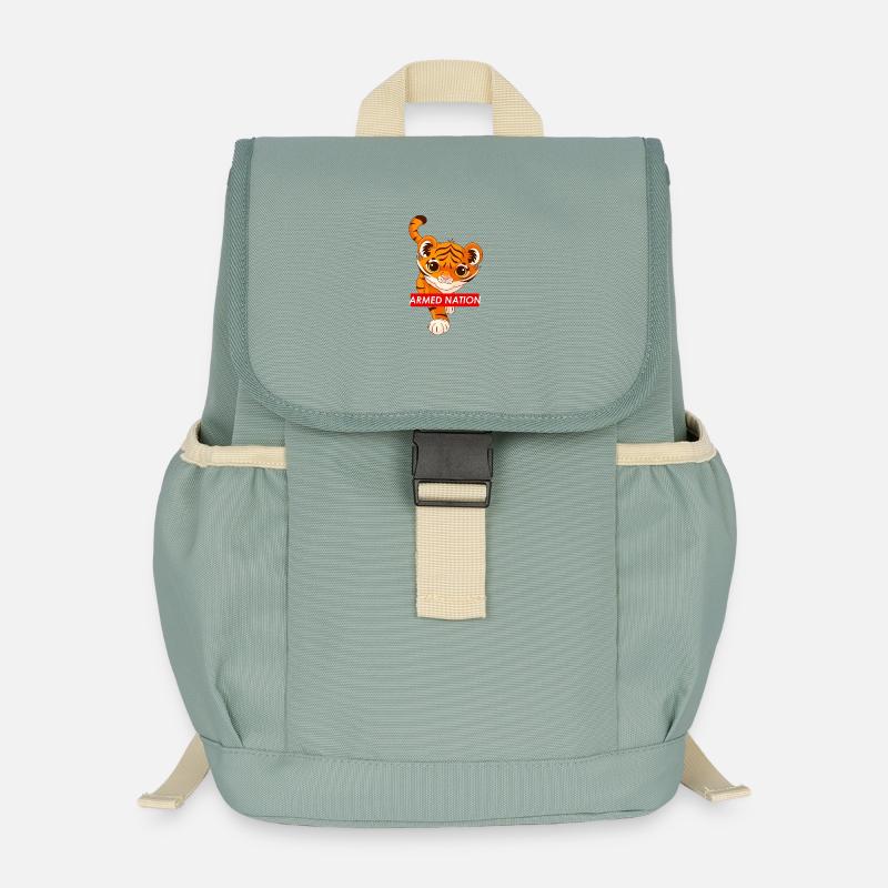 baby tiger red logo - 2021 - Kids’ Recycled Backpack - stonewash green