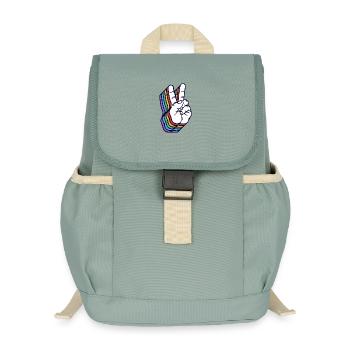 Peace Movement Peace Peace Sign Love - Kids’ Recycled Backpack - stonewash green - Front