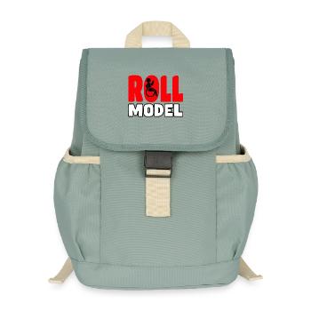 Chaque utilisateur de fauteuil roulant est un modèle à rouleaux* - Sac à dos enfant recyclé - vert lichen - Devant