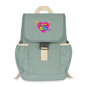 Disco Party 80s 80s - Kids’ Recycled Backpack - stonewash green - Front