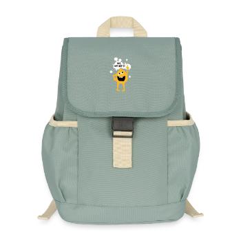 Monster unschuldig "Der war's" Comic Zeigefinger - Kinder Recycelter Rucksack - Nebelgrün - Vorne