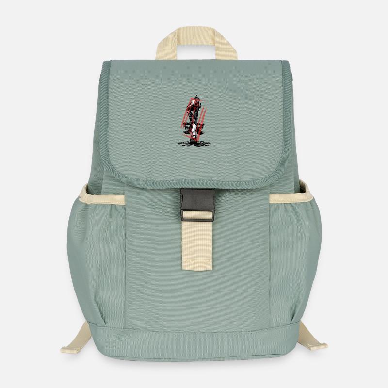 The defeated: Witch Vampire Monster - Kids’ Recycled Backpack - stonewash green