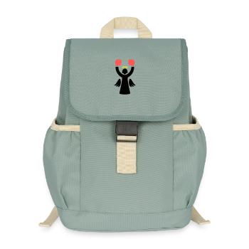 Boxer Angel Pictogram Funny - Kids’ Recycled Backpack - stonewash green - Front