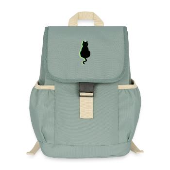 Neon Cat - Kids’ Recycled Backpack - stonewash green - Front