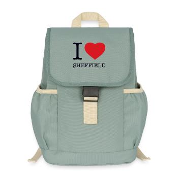 I LOVE SHEFFIELD - Kids’ Recycled Backpack - stonewash green - Front