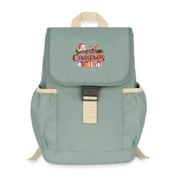 Joyeux Noël Vêtements de fête - Sac à dos enfant recyclé - vert lichen - Devant