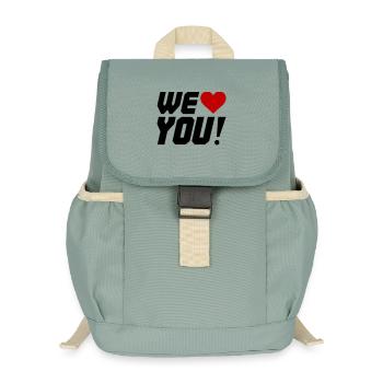Herzkontrast Silhouette - Kinder Recycelter Rucksack - Nebelgrün - Vorne