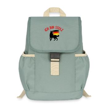 I am German  - Sac à dos enfant recyclé - vert lichen - Devant