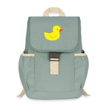 Cheerful Rubber Duck: A Touch of Yellow - Kids’ Recycled Backpack - stonewash green - Front