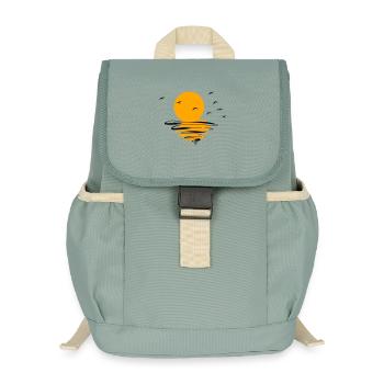 Wildgänse Kraniche Frühling - Kinder Recycelter Rucksack - Nebelgrün - Vorne