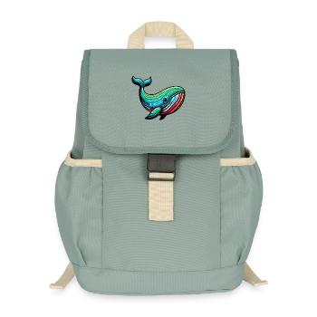 Wal - Kinder Recycelter Rucksack - Nebelgrün - Vorne