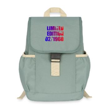 66. Geburtstag Limited Edition 02/1960 - Kinder Recycelter Rucksack - Nebelgrün - Vorne