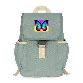 butterfly - Kids’ Recycled Backpack - stonewash green - Front
