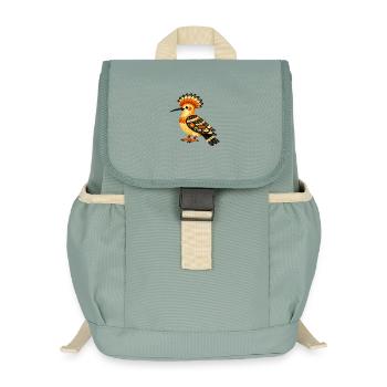 Colorful Dudek in Folk Style - Kids’ Recycled Backpack - stonewash green - Front