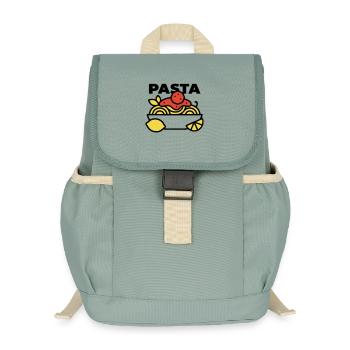 Pasta Bowl Spaghetti Italy Foodie - Kids’ Recycled Backpack - stonewash green - Front