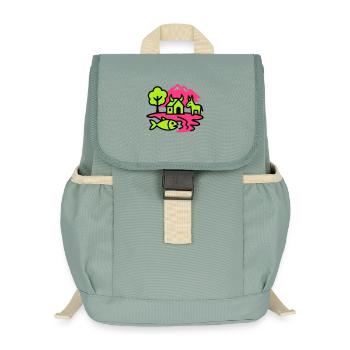 Naïve Pop Art Landscape - Kids’ Recycled Backpack - stonewash green - Front