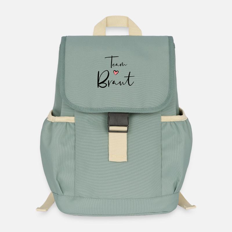 Team bride heart hen party gift - Kids’ Recycled Backpack - stonewash green