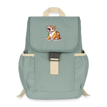 Tired Tiger - Kids’ Recycled Backpack - stonewash green - Front