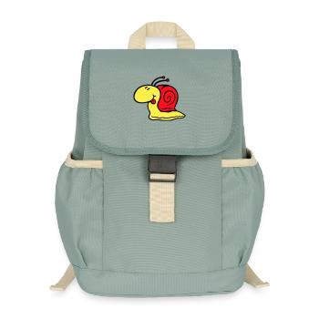 Snail cheeky tongue sticking out quickly small - Kids’ Recycled Backpack - stonewash green - Front