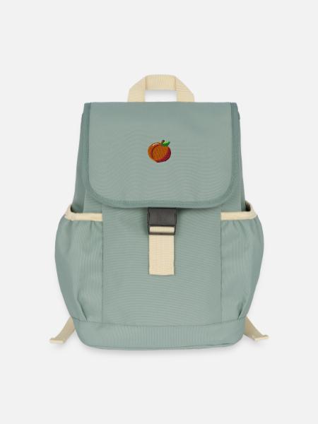 Pfirsich bestickt - Kinder Recycelter Rucksack - Nebelgrün