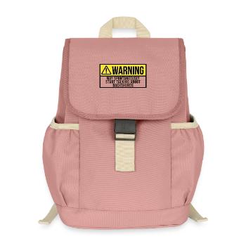 Warnung Dackel - Kinder Recycelter Rucksack - Altrosa - Vorne