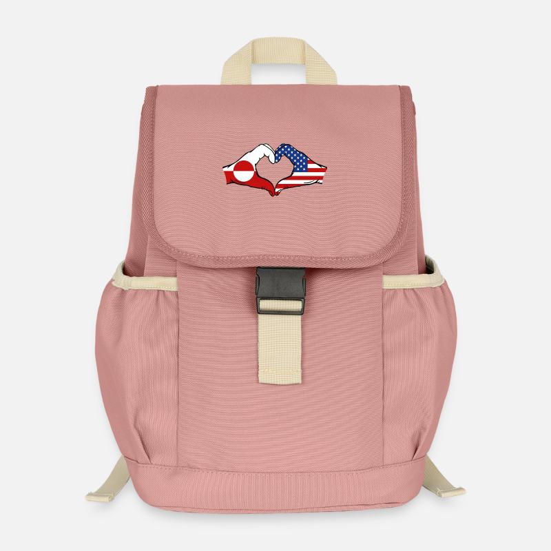 Drapeau des États-Unis Mains Forme de cœur - Sac à dos enfant recyclé - rose poudré