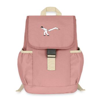 man pulls Banner | Banner bearer - Kids’ Recycled Backpack - canyon pink - Front