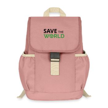Rette die Welt - Kinder Recycelter Rucksack - Altrosa - Vorne